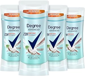 Degree Advanced Antiperspirant Deodorant Move Fresh Coconut 4 Count 72-Hour Protection Review