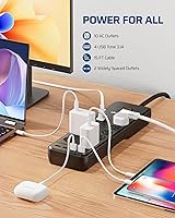 DEWENWILS 10-Outlet Surge Protector Power Strip with 4 USB Ports — image 2