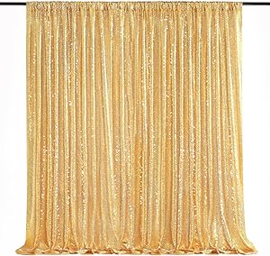 QueenDream 8ft x 8ft Gold Sequin Backdrop Curtain Review