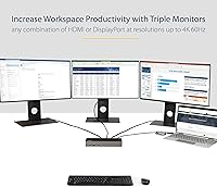 StarTech USB-C / USB-A Hybrid Docking Station for MacBook Pro/Air & Windows - Triple 4K 60Hz HDMI/DP, 85W Power Delivery — image 2