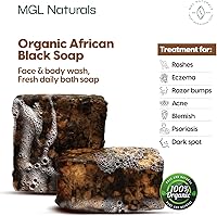 MGL Naturals Raw African Black Soap 2.2 lb — image 2