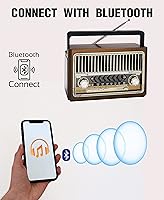 Videyas S302 Retro AM FM Radio with Bluetooth — image 5