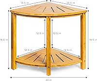 Sorbus Bamboo Shower Stool - Corner Bath Bench — image 3