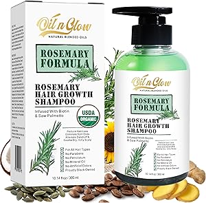 OilnGlow USDA Organic Rosemary Hair Growth Shampoo 10 Fl. Oz Review