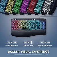 VEILZOR Ergonomic Backlit Keyboard — image 2