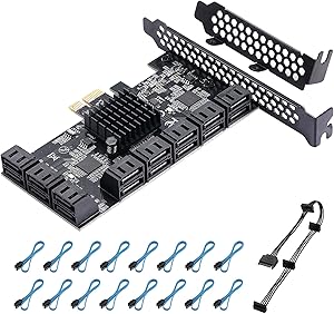 YBBOTT PCIe SATA Expansion Card 16 Ports