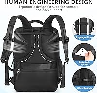 Snoffic Travel Backpack for Women, 17.3-inch Laptop Backpack, Black — image 6