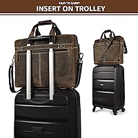 Leather Village 18″ Leather Laptop Messenger Briefcase Bag for Men — image 3