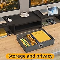 WESTREE Dual Monitor Stand Riser with Drawer — image 2