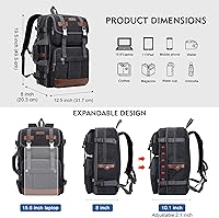 WITZMAN Canvas Travel Backpack A6617-3 Black 17-inch Laptop — image 3
