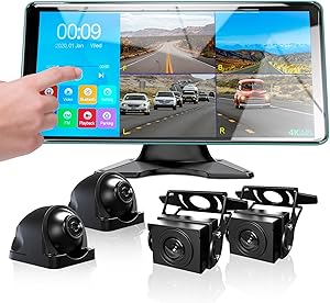 Ciascy 4K Backup Camera 4 Channel 360 Dash Cam with 10.36″ Quad Split Touch Screen Review