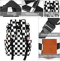 MCWTH Checkered School Backpack for Girls Women 15.6-inch Laptop Backpack — image 5