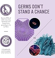 Sud Scrub Antimicrobial Silicone Body Scrubber, Purple — image 2