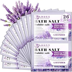 LXSKN Lavender Bath Salts 26 PCS Bubble Salt Review