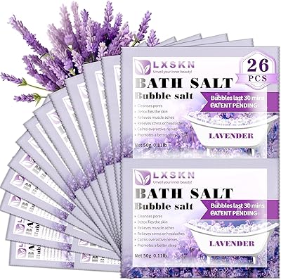 LXSKN Lavender Bath Salts 26 PCS Bubble Salt