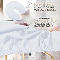 LONDON LINENS Soft Microfiber Massage Table Sheets Set - White — image 4