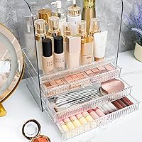 SuoXing Clear Acrylic Makeup Organizer with Lid — image 7