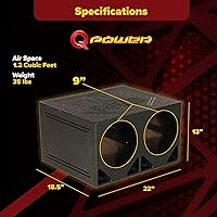 Q Power QBOMB10TB Dual 10-Inch Vented Subwoofer Enclosure — image 8