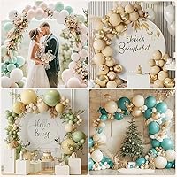 Minetom 6.6FT Round Metal Backdrop Stand with White Wedding Arch Cover Spandex — image 8