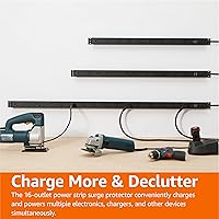 Amazon Basics Surge Protector Power Strip 16 Outlet 600 Joules 6ft Extension Cord — image 2