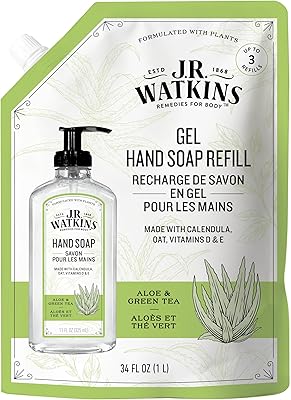 J.R. Watkins Hand Soap Refill, Aloe & Green Tea 34 fl oz