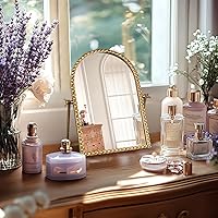 GIFTTROVE Vintage Desk Makeup Mirror, 11.8″L x 7.9″W, Antique Gold — image 4