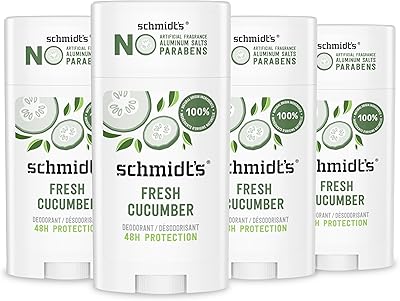 Schmidt's Aluminum-Free Vegan Deodorant Fresh Cucumber 4 Count