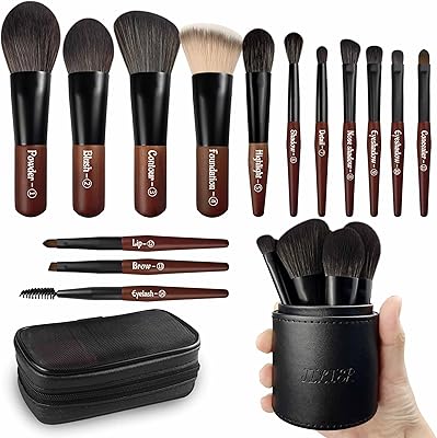 Jilier Travel Makeup Brush Set, 14 pcs