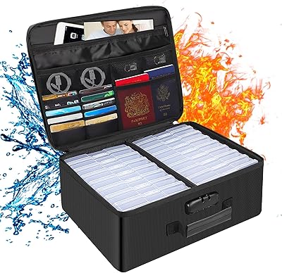 DocSafe Fireproof Photo Storage Box with Lock, 16 Inner 4″ x 6″ Photo Cases