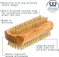 Redecker Natural Pig Bristle Nail Brush with Waxed Olive Wood Handle, 3-3/4-Inches — image 5