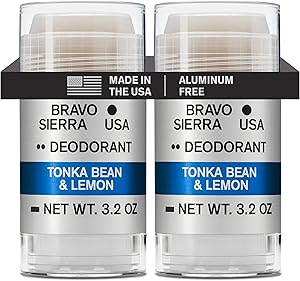 Bravo Sierra Aluminum-Free Deodorant for Men, Tonka Bean & Lemon, 2-Pack, 3.2oz Review