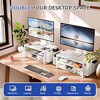 Simple Trending 2-Tier Metal Monitor Stand with Drawer and Pen Holder — image 5