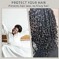 RedJoe 22 Momme 100% Mulberry Silk Bonnet Hair Wrap (Black) — image 3