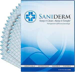 Saniderm Original Tattoo Aftercare Bandage 6 in x 8 in (25 Sheets)
