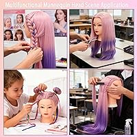 TopDirect 29″ Mannequin Head with Hair, Pink Purple — image 4