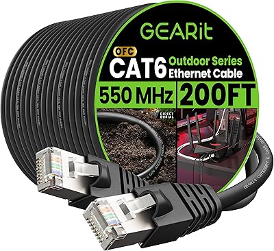 GEARit Cat6 Outdoor Ethernet Cable 200ft