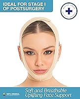 M&D Face Slimming Chin Strap Lipo Compression Garment, Beige, Large — image 2