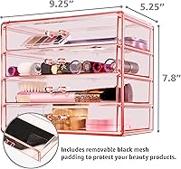 Sorbus 4-Drawer Acrylic Makeup Organizer – Pink — image 3