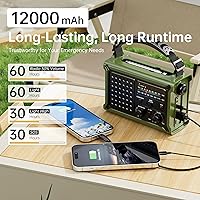 Mesqool Solar Radio Emergency Hand Crank 12000mAh — image 7