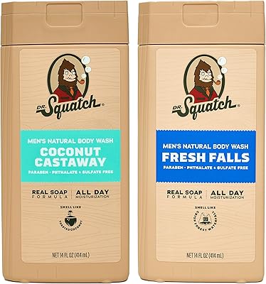 Dr. Squatch Body Wash for Men 14oz 2-Pack - Fresh Falls & Coconut Castaway