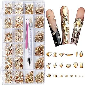AMLAVIFISH Gold Rhinestones Kit, 6080 Pcs Review