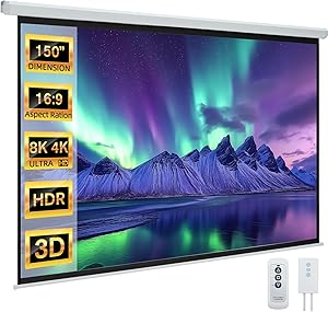 YODOLLA 150″ Motorized Projector Screen 16:9 Review
