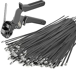 KTDSFA Heavy Duty Black Stainless Steel Cable Tie Kit