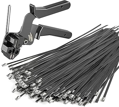 KTDSFA Heavy Duty Black Stainless Steel Cable Tie Kit