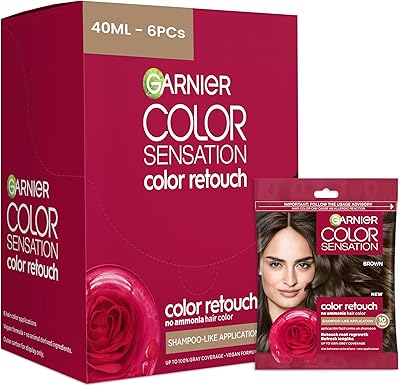 Garnier Color Sensation Color Retouch Demi Permanent Hair Dye 5.0 Brown, Pack of 6