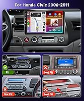 Podofo Car Stereo for Honda Civic 2006-2011, 10.1″ Touch Screen, Wireless CarPlay, Android Auto, GPS — image 2