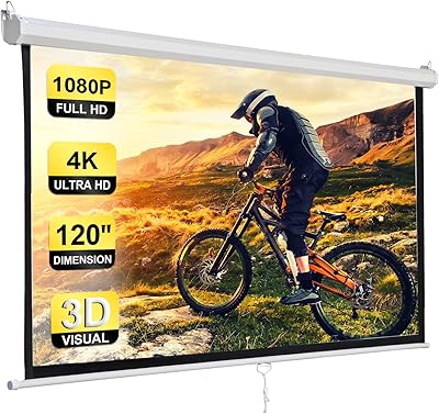 Smartxchoices 120″ HD Manual Projector Screen 1:1 Format