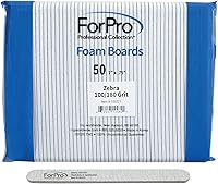 ForPro Professional Collection Zebra Foam Board 100/180 Grit Nail File 50-Count — image 1