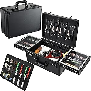 Yueieoun Barber Case 6 Clippers Sliding Tray