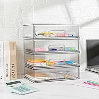 Vtopmart 12.1″W Clear Stackable Storage Drawers, 2-Pack — image 7